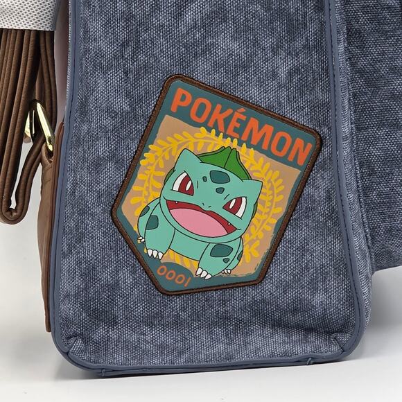Loungefly Pokémon Pikachu Eevee Squirtle Patches Blue Denim Mini Backpack Bag - Picture 11 of 11
